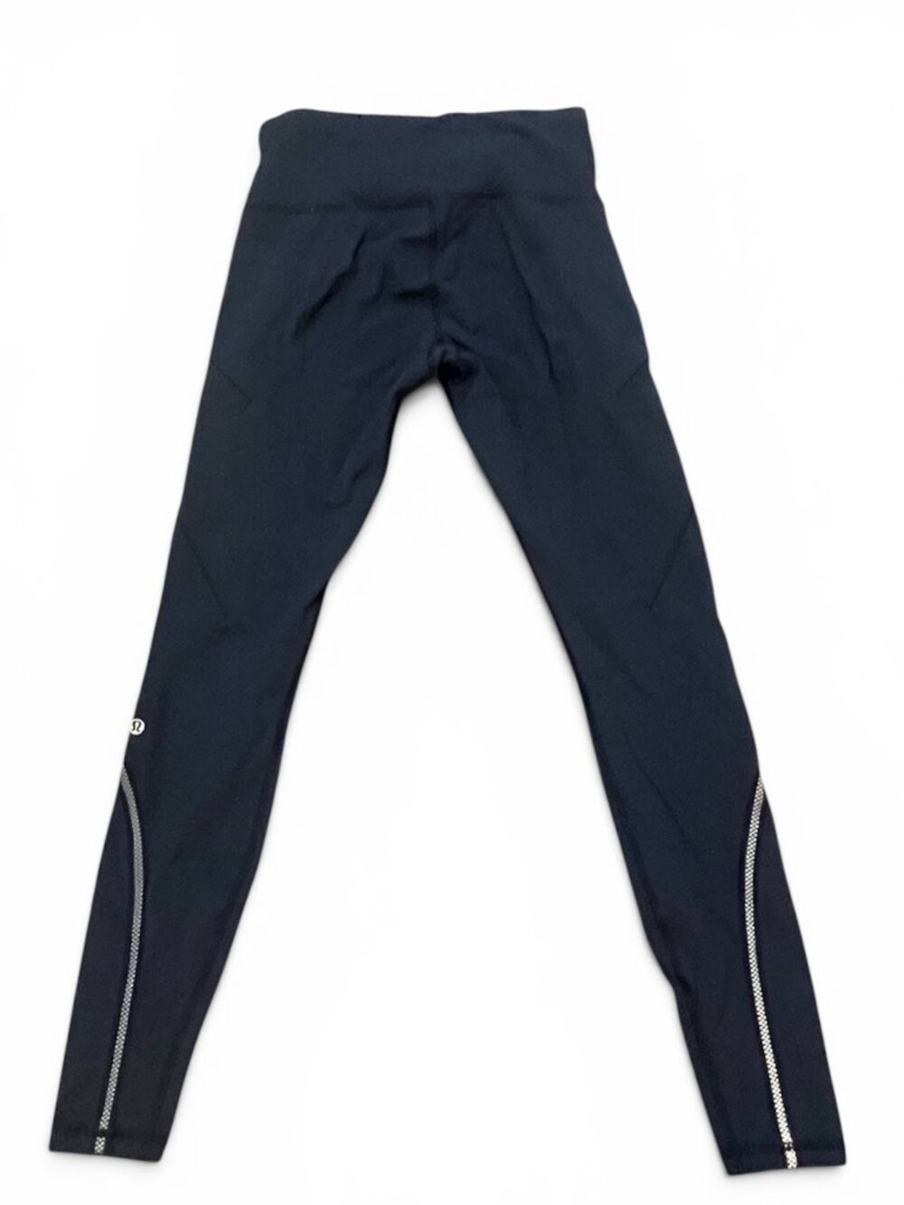 Lululemon zip-pocket reflective leggings, size 6 (navy)